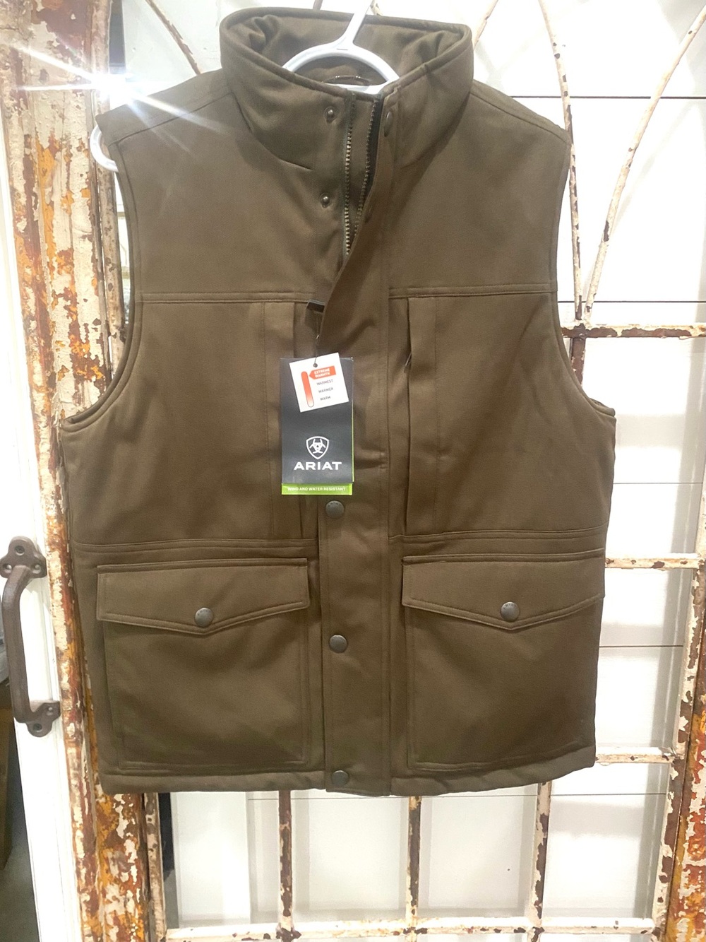 Ariat Men's Olive Brown Quilted Vest